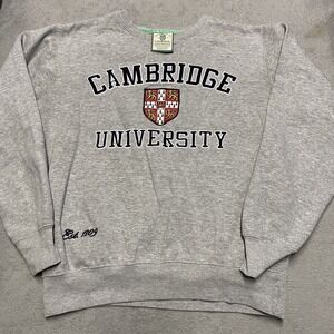 Cambridge University Sweatshirt Adult Large Gray Embroidered Crest Official